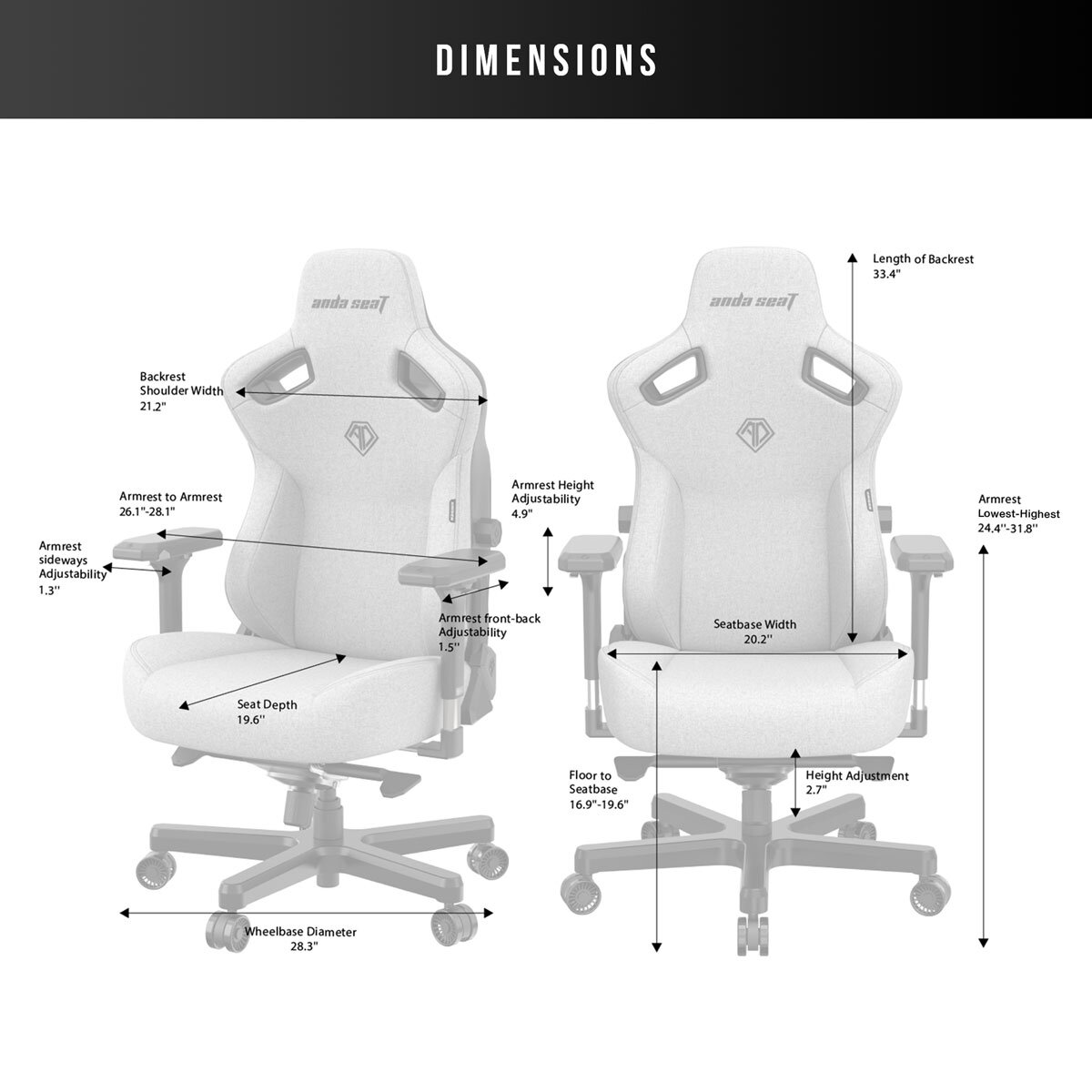Kaiser Series 3 Large Gaming Chair - Grey