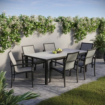Agio Maxwell 7 Piece Sling Dining Set + Cover