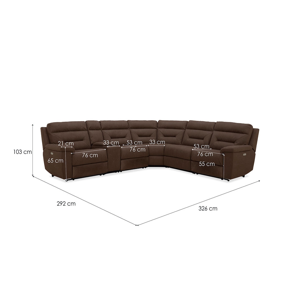 Gilman Creek Justin Brown Fabric Power Reclining Sectional Sofa