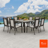 Agio Turner 9 Piece Sling Dining Patio Set + Cover