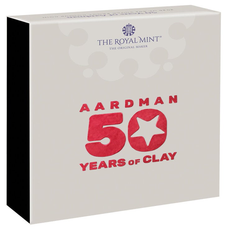 50 Years of Aardman 2026 UK 50p Silver Proof Colour Coin 50 Years of Aardman 2026 UK 50p Silver Proof Colour Coin