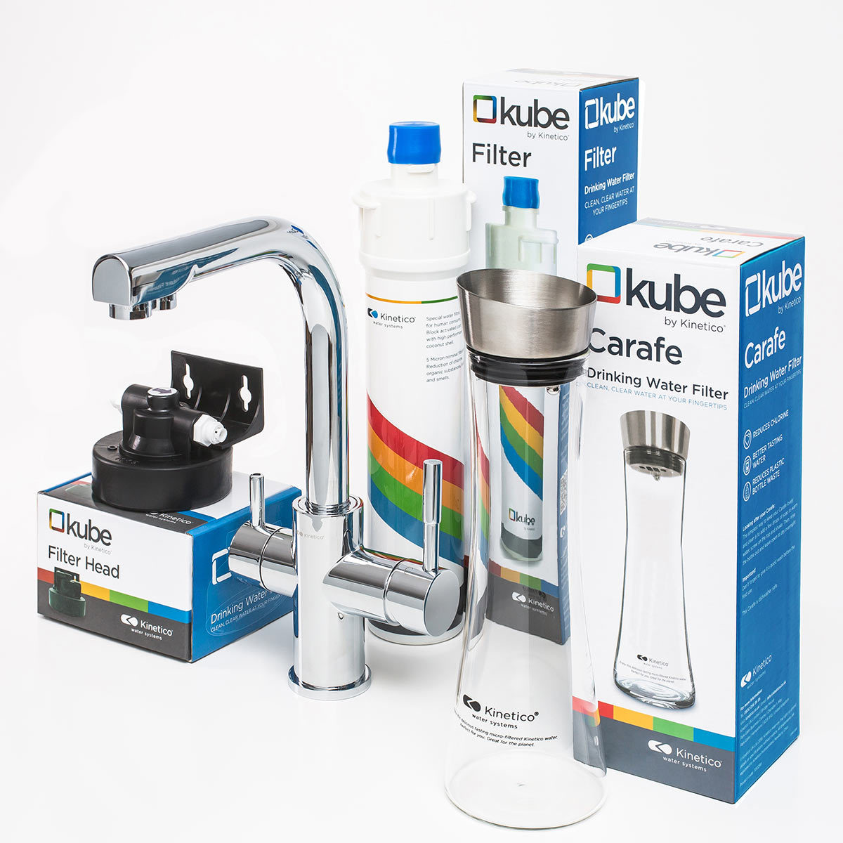 Kinetico Kube Drinking Water System with Gemini 3 Way Dual Spout Tap