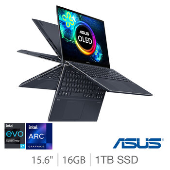ASUS ZenBook Pro Flip, Intel Core i7, 16GB RAM, 1TB SSD, Intel Arc A370M, 15.6 Inch OLED Convertible 2 in 1 Laptop, UP6502ZD-M8023W