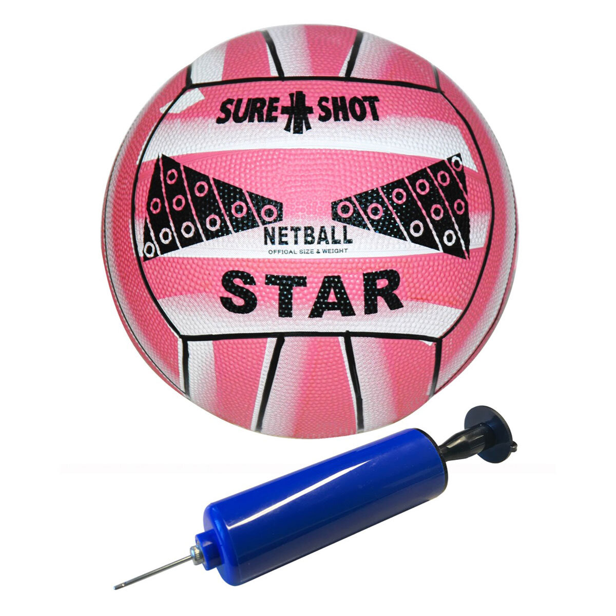 Sure Shot 9ft (2.7 m) Prime Shot Junior Netball Goal in Pink/Grey with Padding (5-12 Years)