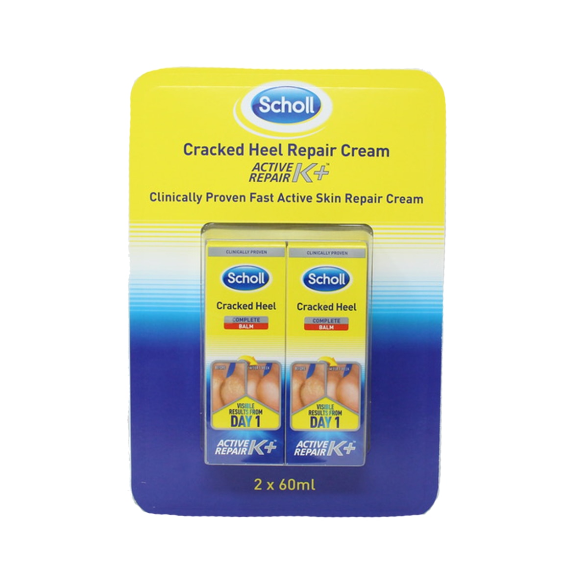 Scholl Cracked Heel & Repair Cream, 2 x 60ml