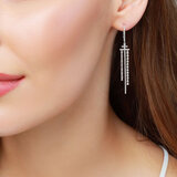 1.04ctw Diamond Dangle Earrings, 18k White Gold