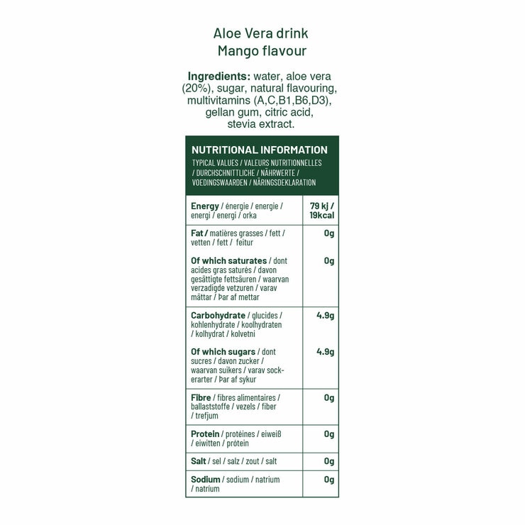 SIMPLEE ALOE VERA MANGO 12X500ML