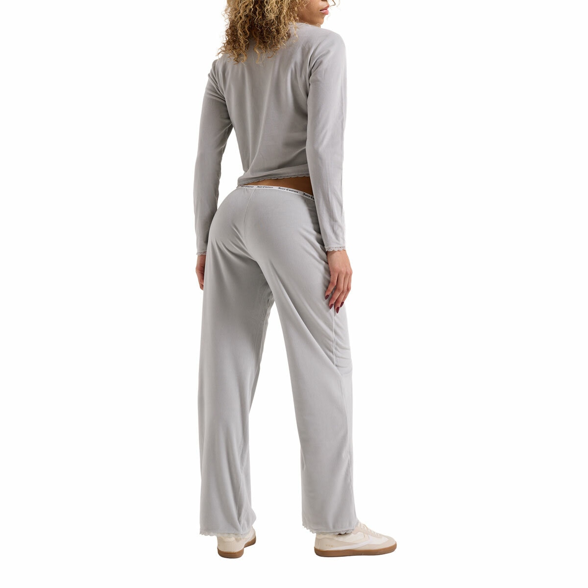Juicy Couture Ladies 2 Piece Waffle Lounge Set in Grey