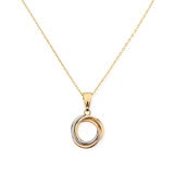 Three Colour Knot Pendant, 14ct Yellow, Rose &White Gold