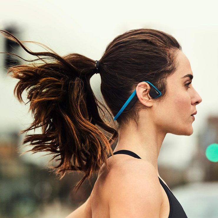 Aftershokz Trekz Titanium Wireless, Bone Conduction Open Ear Headphones