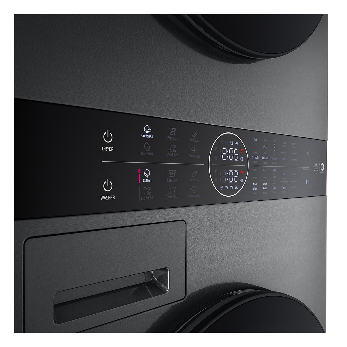 LG WT1210BBTN1, 12kg/10kg, 1400rpm, WashTower, A/A+++ Rated in Black Steel LG WT1210BBTN1, 12kg/10kg, 1400rpm, WashTower, A/A+++ Rated in Black Steel
