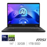 Buy MSI Prestige, Intel Core Ultra 7, 32GB RAM, 1TB SSD, NVIDIA GeForce RTX 3050, 14 Inch Laptop, 9S7-14N211-003  at costco.co.uk 607549