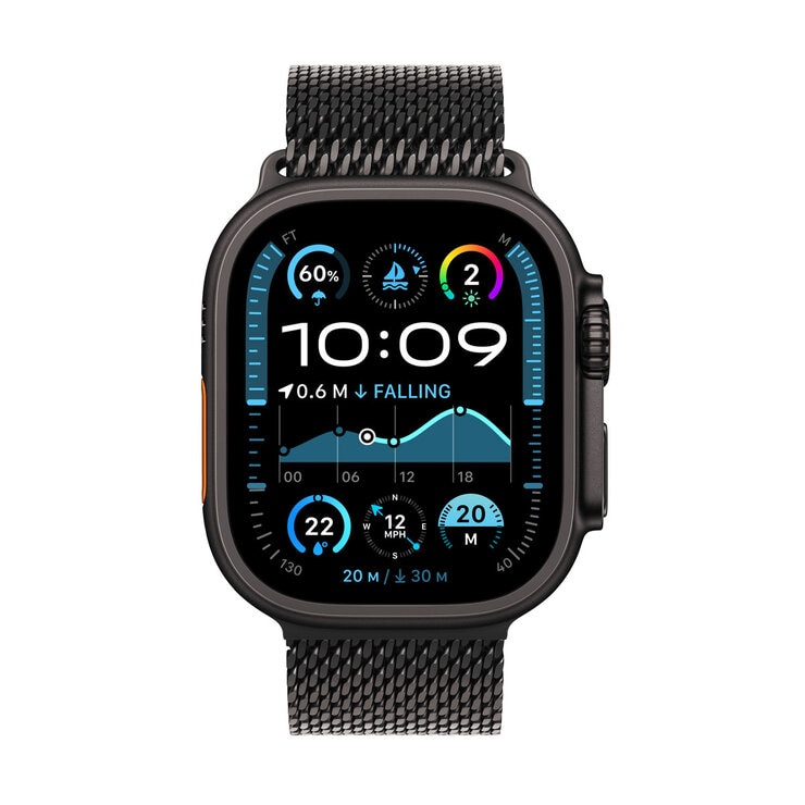 Apple Watch Ultra 2 GPS + Cellular, 49mm Titanium Case with Black Titanium Milanese - Small, MX4W3QA/A Apple Watch Ultra 2 GPS + Cellular, 49mm Titanium Case with Black Titanium Milanese - Small, MX4W3QA/A