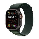 Apple Watch Ultra 2 GPS + Cellular, 49mm Titanium Case with Green Alpine Loop - Small, MX4Q3QA/A