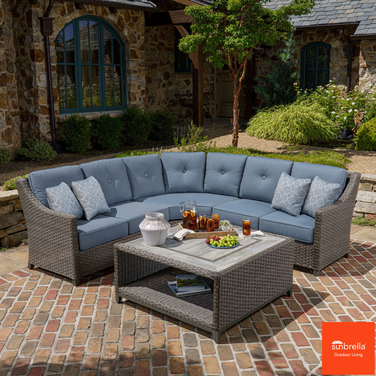 SunVilla Malibu 4 Piece Deep Seating Sectional Corner Pat...