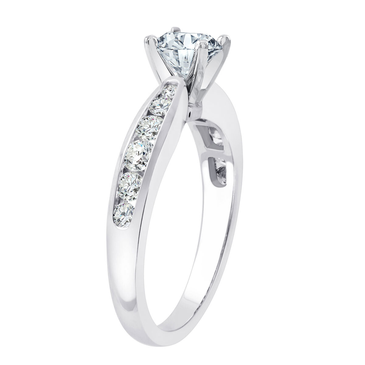 1.28ctw Round Brilliant Cut Diamond Wedding Ring, Platinum