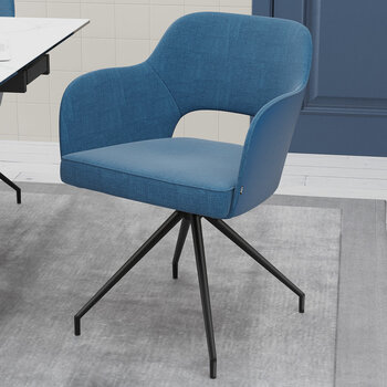 AKANTE Chicago Blue Swivel Dining Chair, 2 Pack