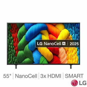 LG 55NANO80A6B 55 Inch Nano 4K Ultra HD Smart TV