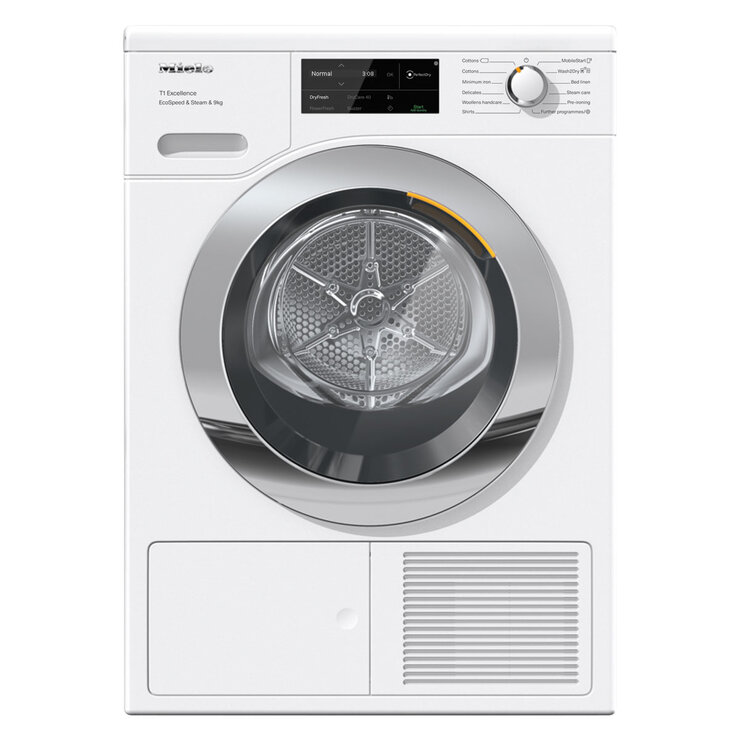 Miele TEL785 WP 9kg Heat Pump Tumble Dryer, A+++ Rated With EcoSpeed in Lotus White