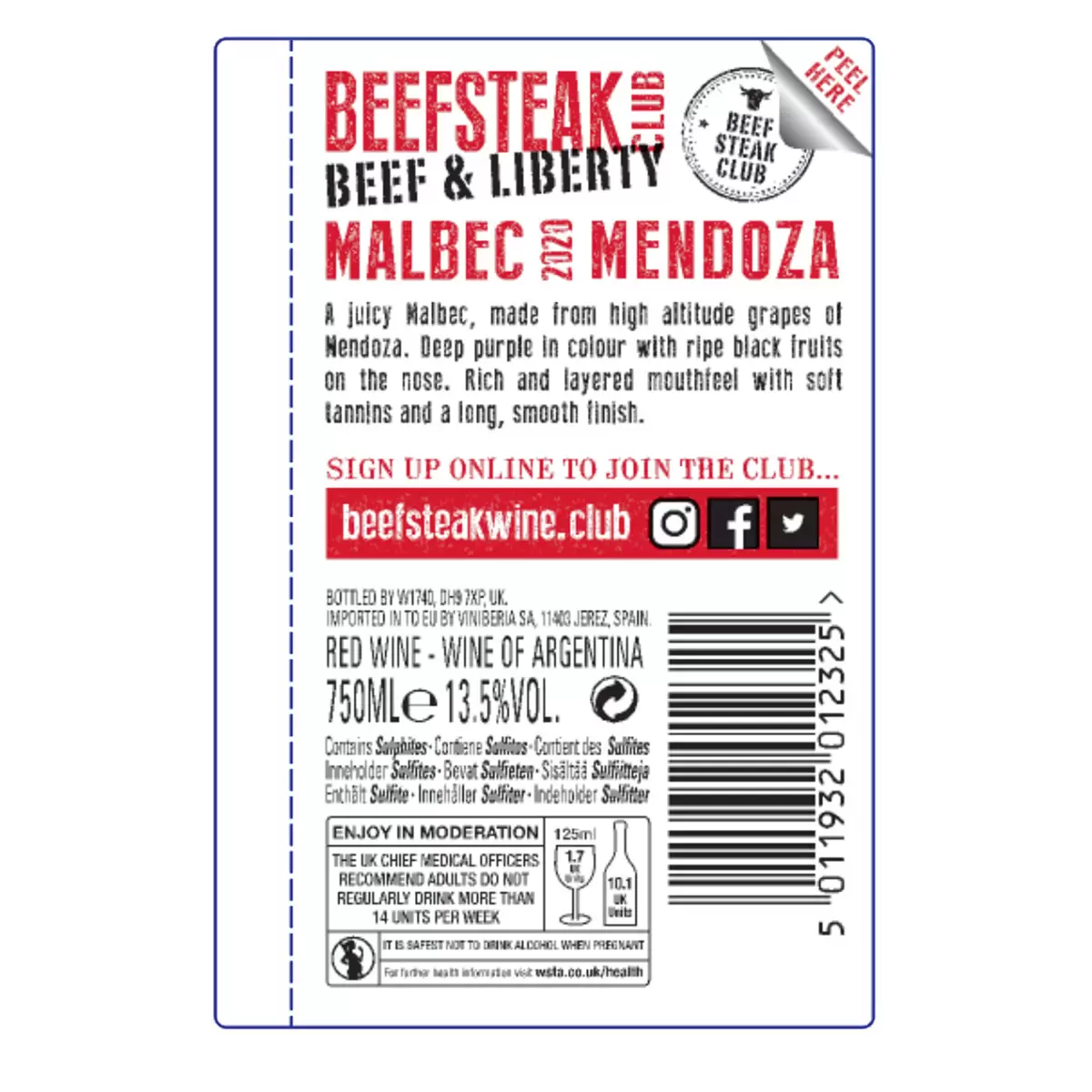 Beefsteak Club Malbec, 75cl