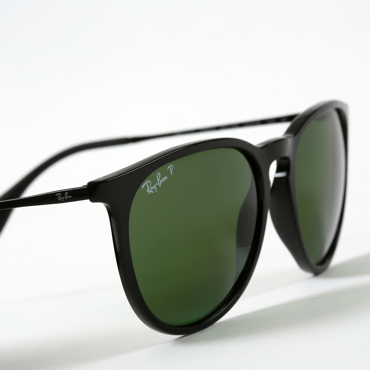 Ray-Ban Erika Black Sunglasses with Green Lenses, RB4171 601/2P