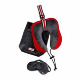 Hunter Travel Neck Pillow & Eye Mask Set, in Red
