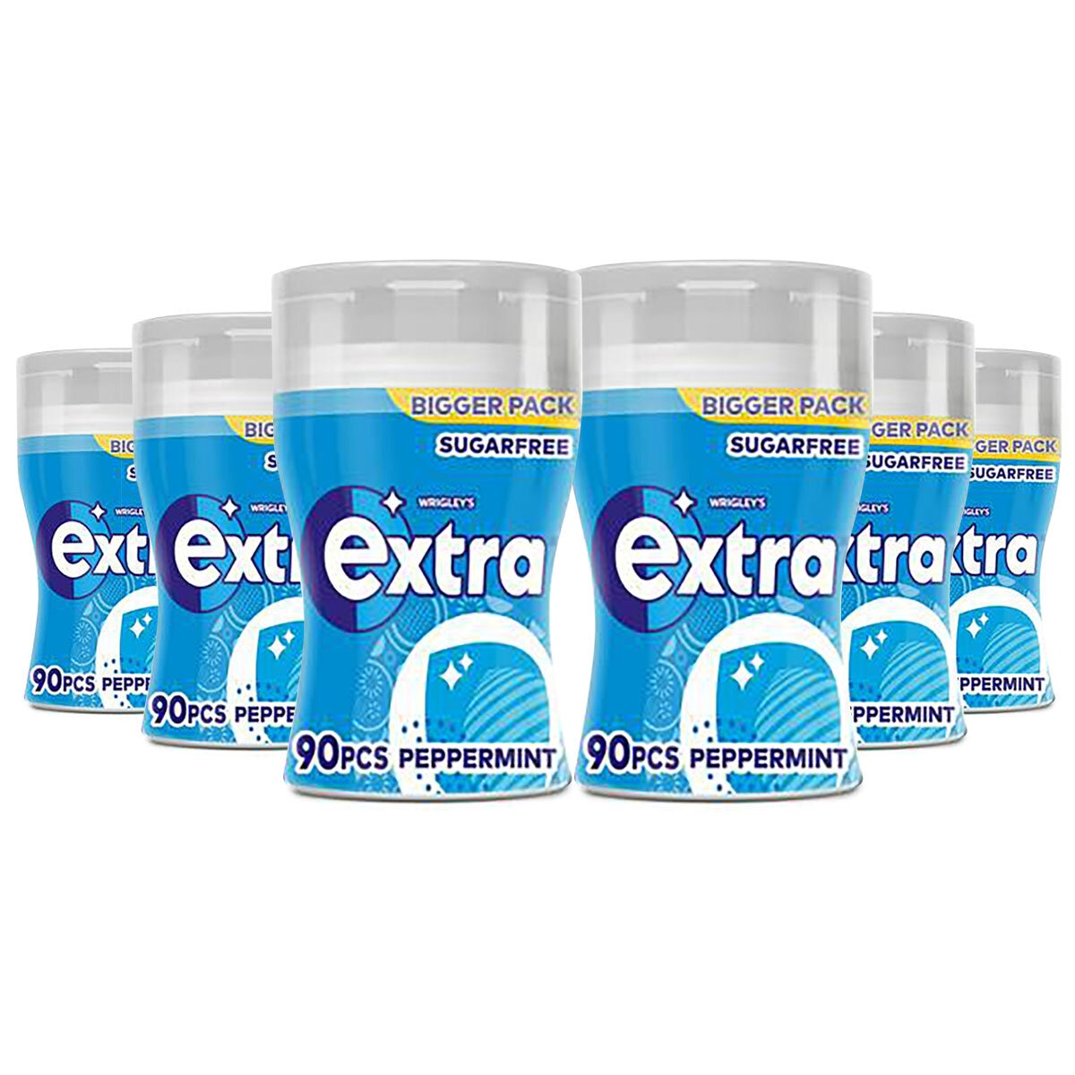Wrigley's Extra Peppermint Chewing Gum, 6 x 90 Pack