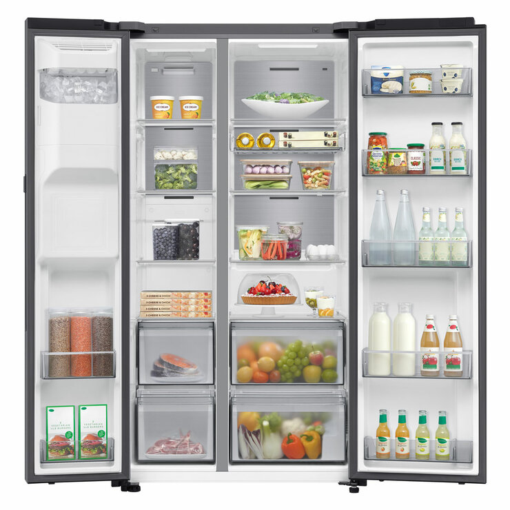 Samsung Series 9 RS90F64EDTEU Side by Side Fridge Freezer, D Rated in Silver