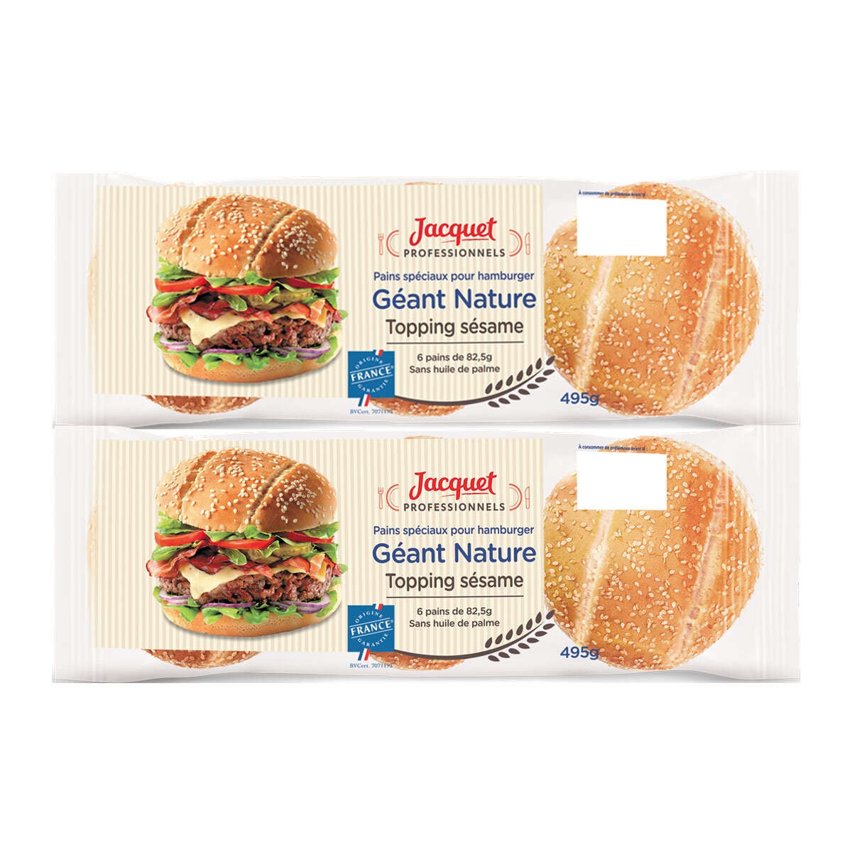 Jacquet Burger Buns, 2 x 6 Pack