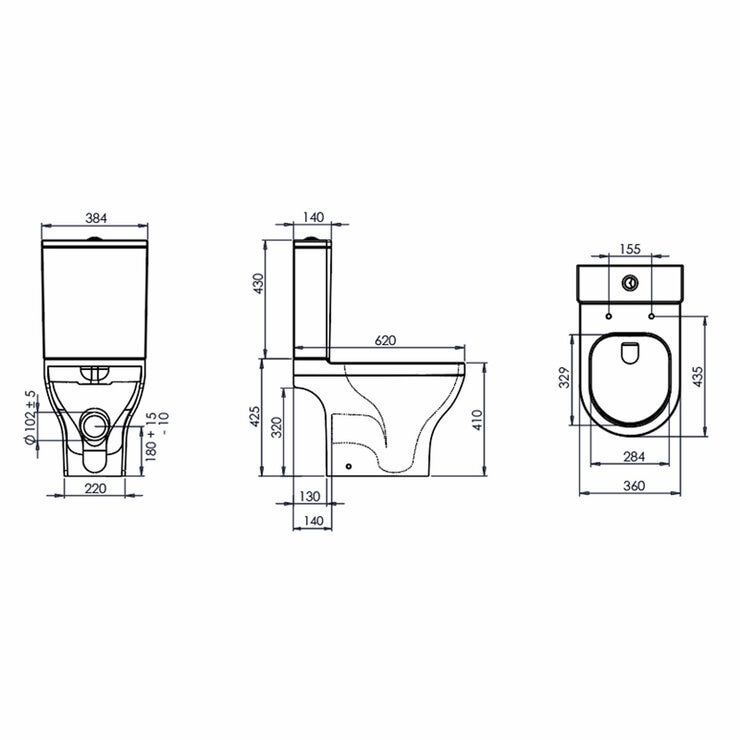 Tavistock Lindo Open Back Toilet With Cistern And Seat