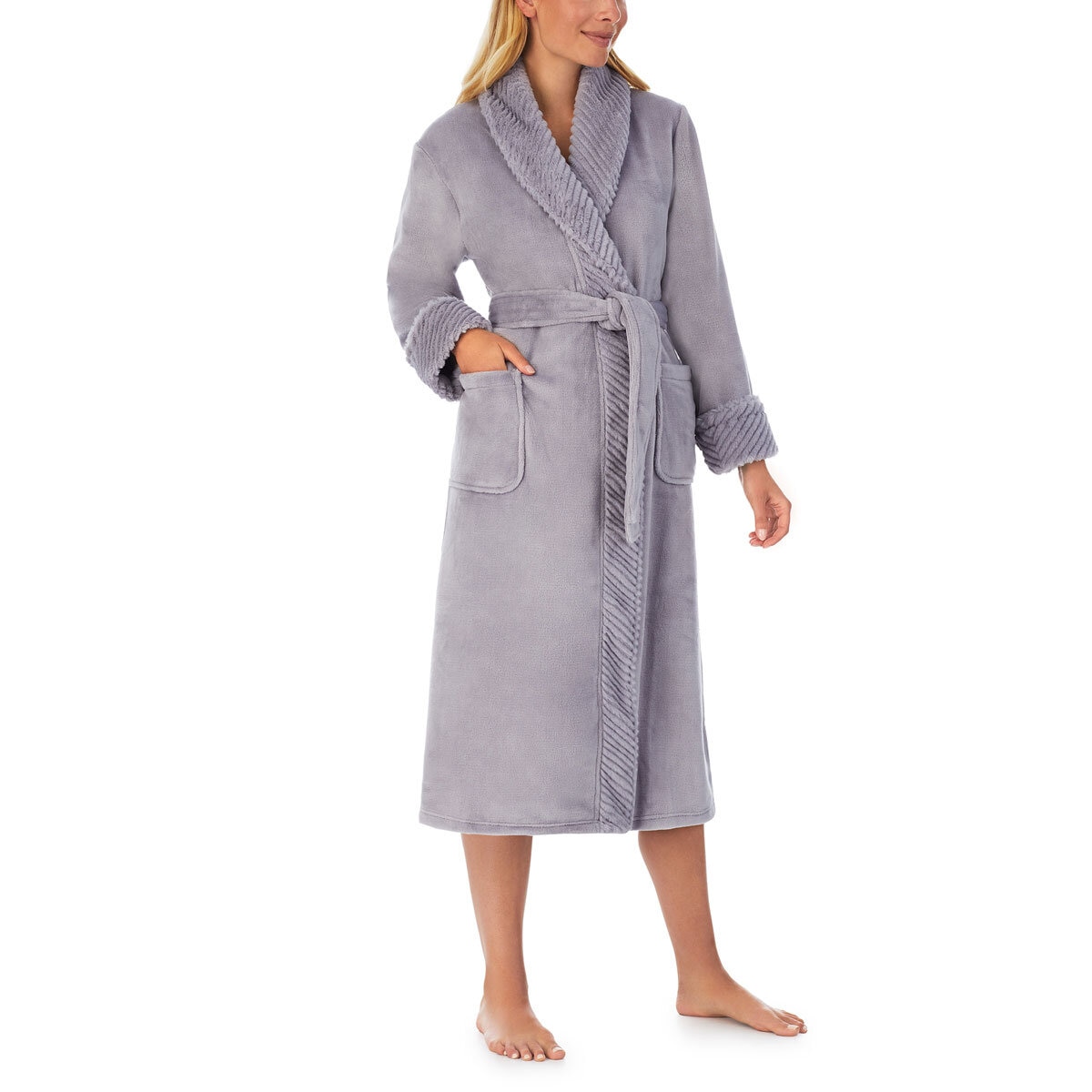Carole Hochman Women's Plush Robe in Lilac Grey