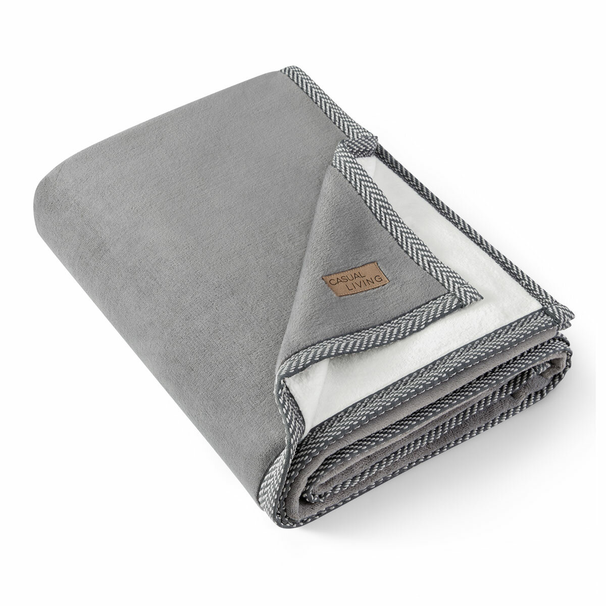 Casual Living Luxe Plush Throw in Grey, 127 x 178 cm