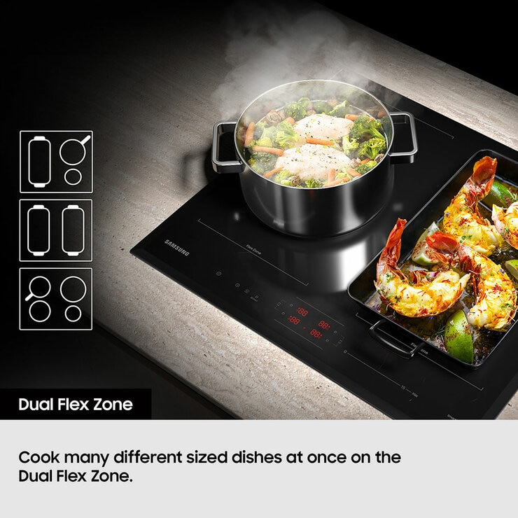 Samsung Series 5 NZ64B5066KK, Slim Fit Induction Hob with Dual Flex Zone