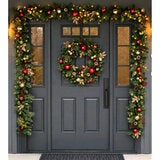 30 inch (76cm) Pre-Lit Decorated Wreath with 50 LED Lights in Red 30 inch (76cm) Pre-Lit Decorated Wreath with 50 LED Lights in Red
