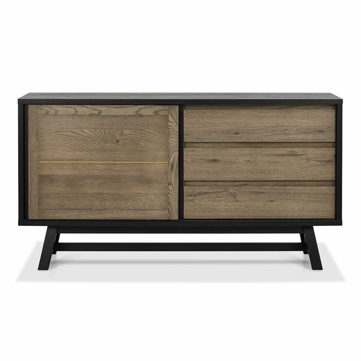 Bentley Designs Camden Weathered Oak & Peppercorn Wide Sideboard