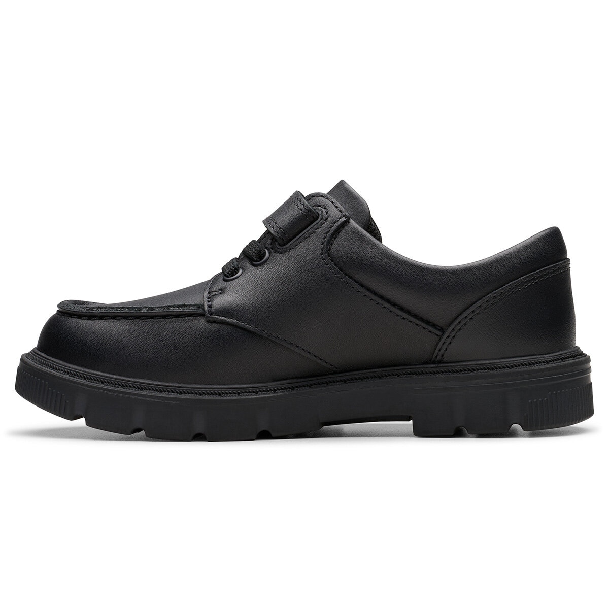 Clarks Kids Lorcam Edge Black Leather Shoes Clarks Kids Lorcam Edge Black Leather Shoes
