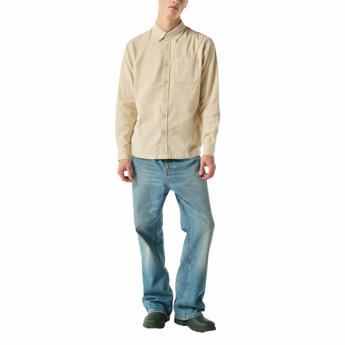 Hunter Mens Long Sleeve Shirt in Oatmeal