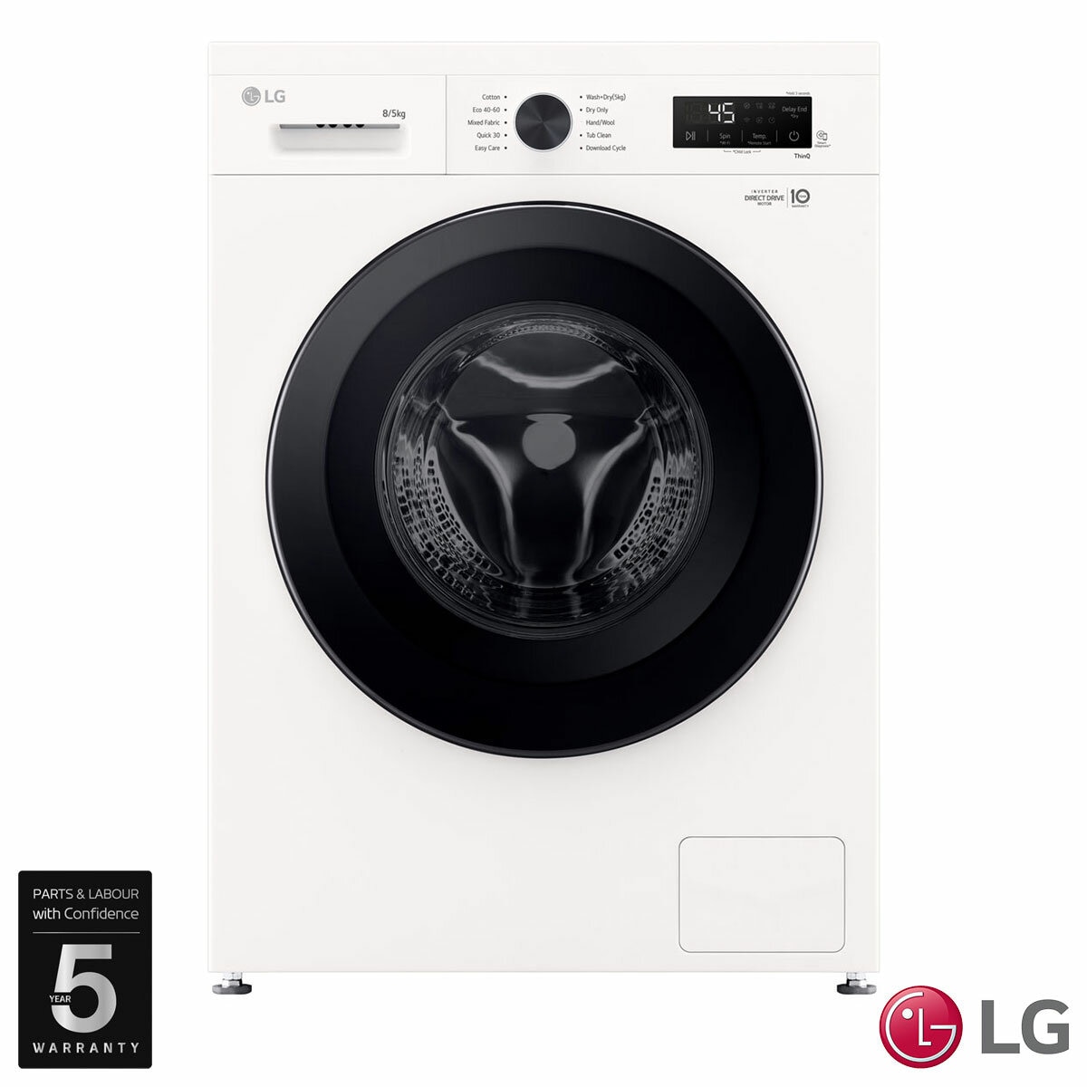 LG W4X1085NWK 8/5kg, Washer Dryer, E Rated in White