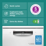 Bosch SMS6ZCW10G Series 6 Freestanding 14 Place Setting Dishwasher, B Rated in White