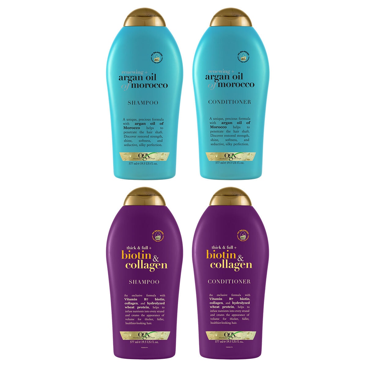 OGX Shampoo Conditioner in 2 Varieties 2 x 577ml Cos