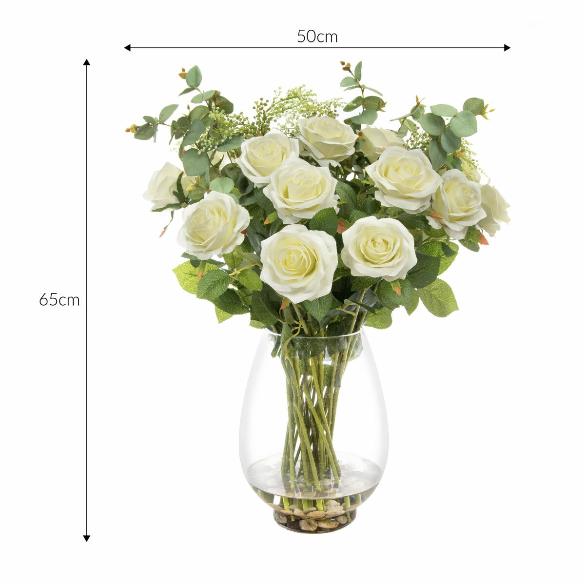 Rose in Vase White- DImensions