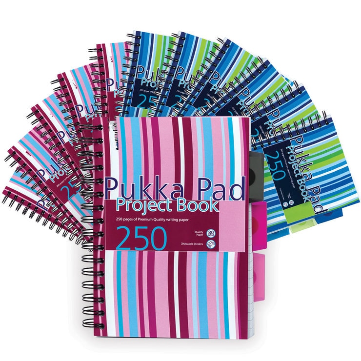Pukka Pads A5 Wirebound Project Books 80gsm 250 Pages Pack of 12 Pads
