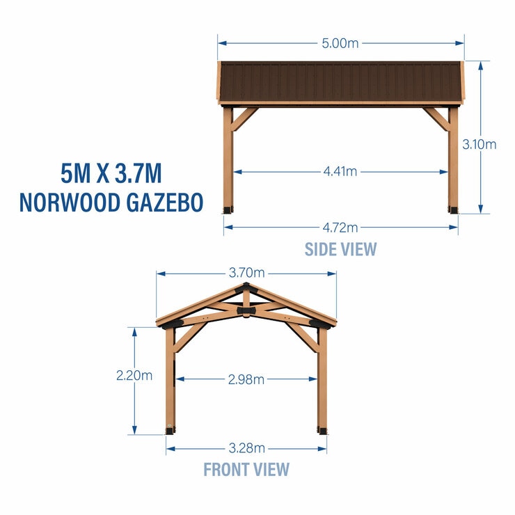 Backyard Discovery Norwood 16ft x 12ft (4.8 x 3.7m) Wooden Gazebo