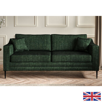 Aspen Green Velvet 3 Seater Sofa