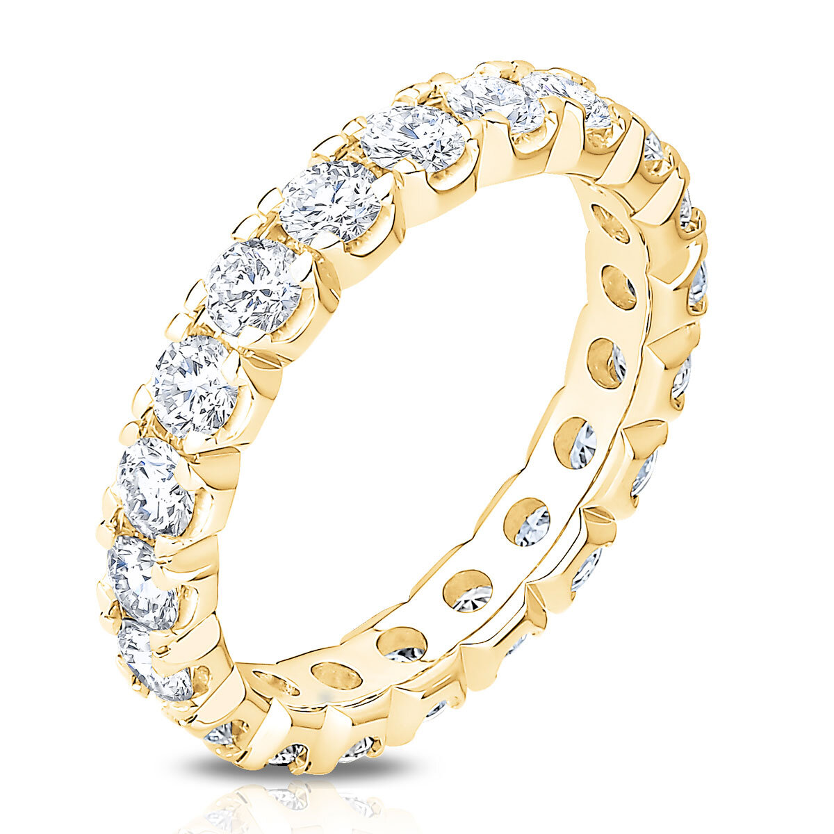 2.00ctw Round Brilliant Cut Diamond Eternity Ring, 18ct Yellow Gold