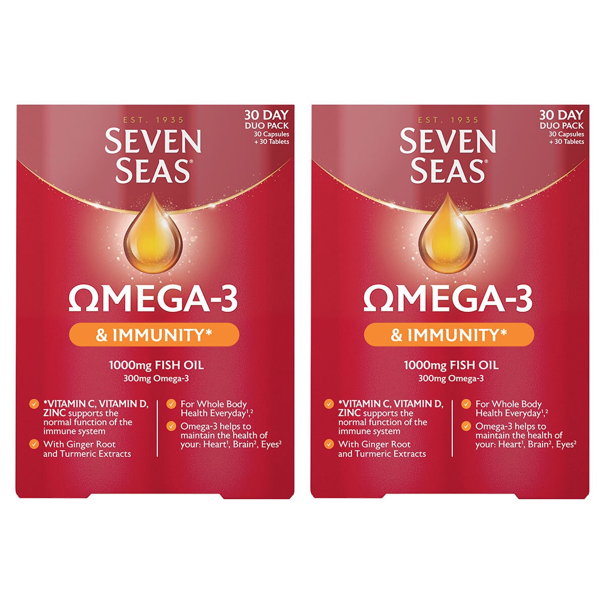 Seven Seas Omega 3 Immunity 2 x 60 Count Costco UK