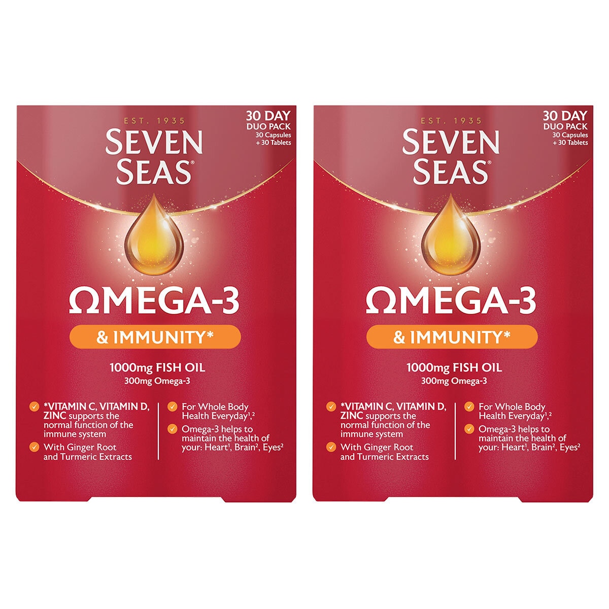 Seven Seas Omega 3 & Immunity, 2 x 60 Count