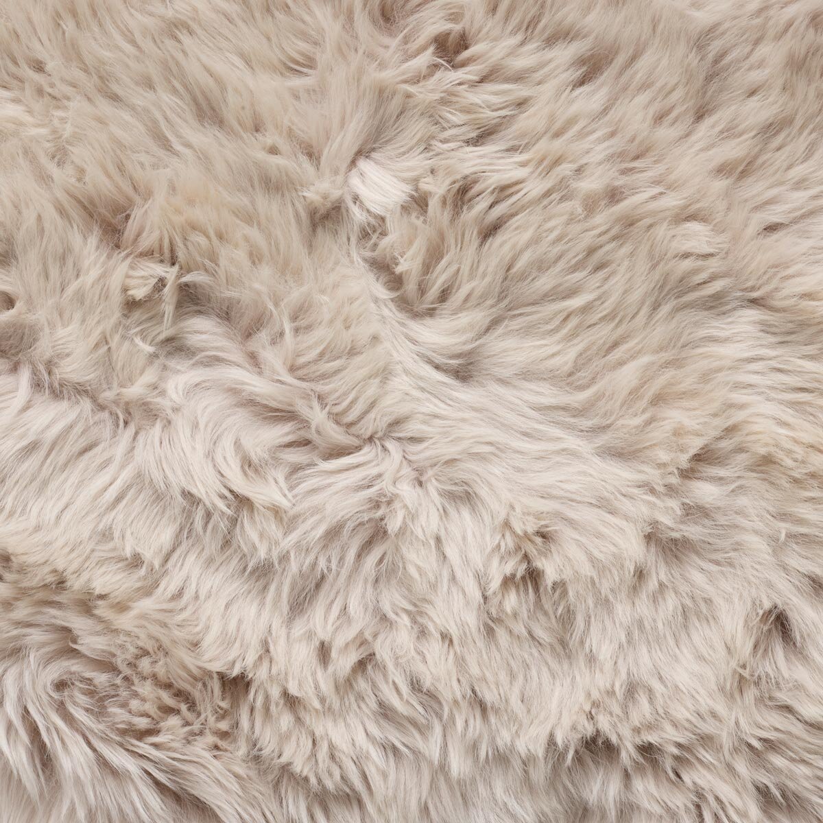Bowron Long Wool Sheepskin Single Sided Cushion, 35 x 35cm in Stone