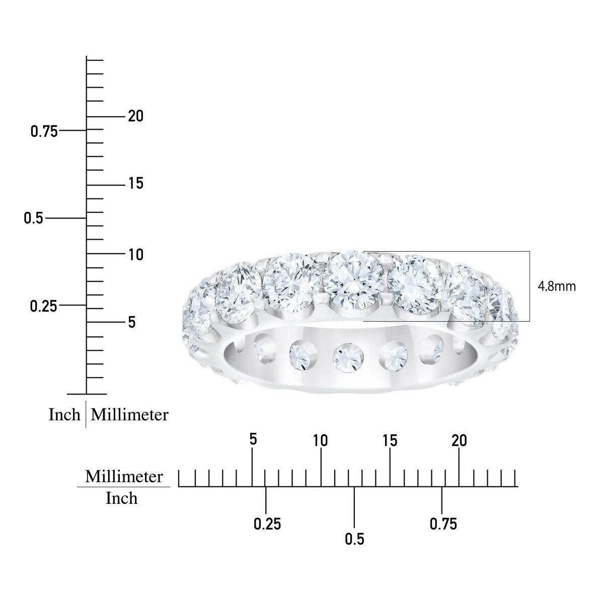 4.70ctw Round Brilliant Cut Diamond Eternity Ring, Platinum