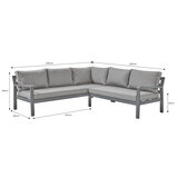 Stone Garden 4 Piece Deep Seating Corner Fire Patio Set in White